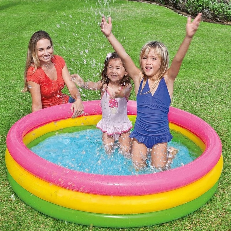 Intex - Inflatable Three Ring Sunset Glow Kiddie Pool 147x33 cm - 57422 - Image 3